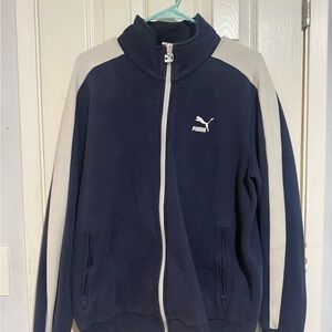 Puma Men's Navy and White Bomber Jacket